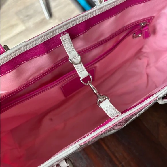 Coach Pink and White zebra gallery tote - Picture 7 of 9